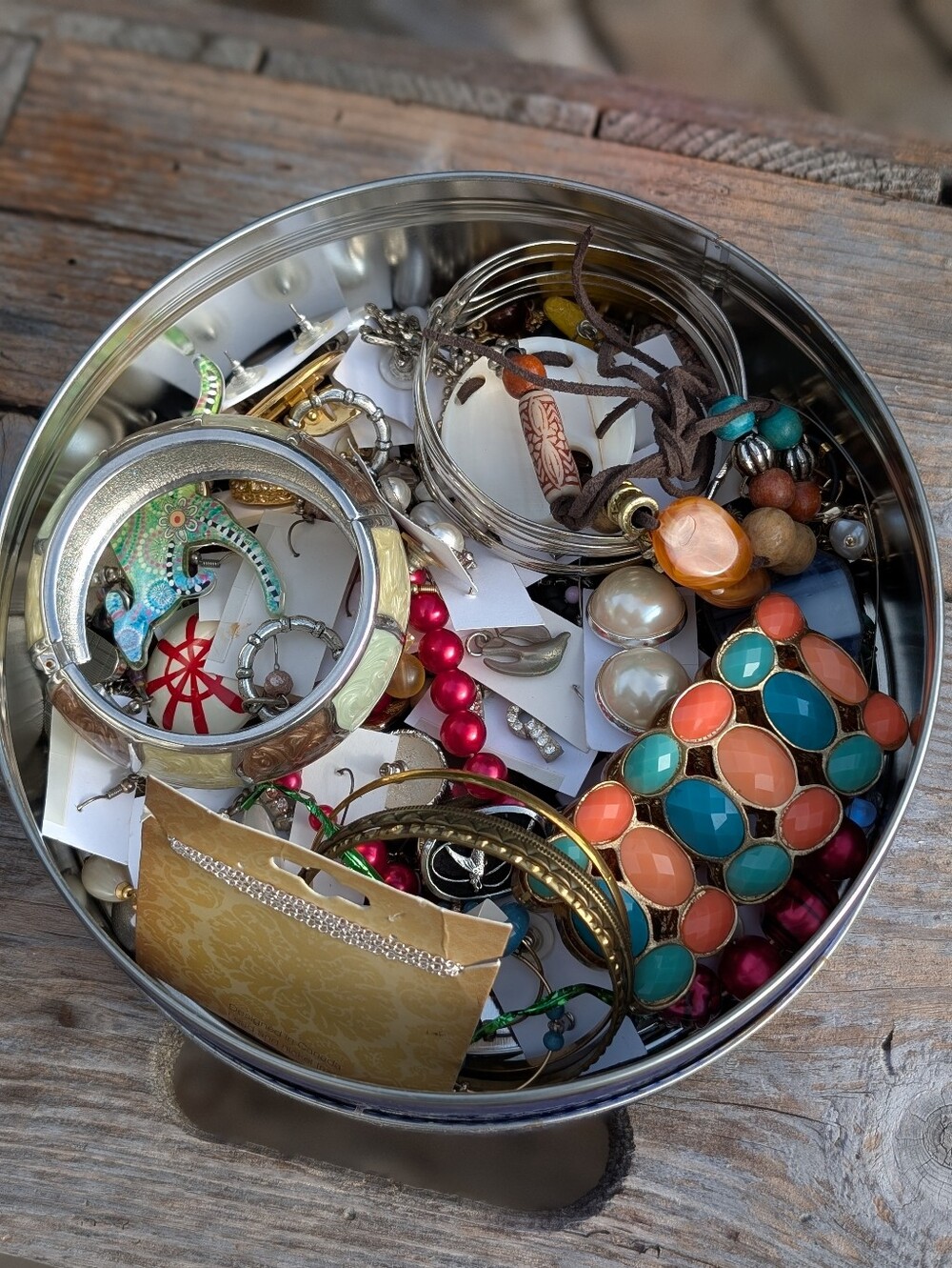 Cookie Tin Stash 2+ Lbs Of Vintage To Modern Costume Jewelry Wearable